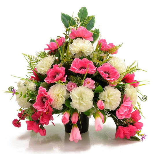 Olee Pink Anemone Graveside Memorial Flower Arrangement