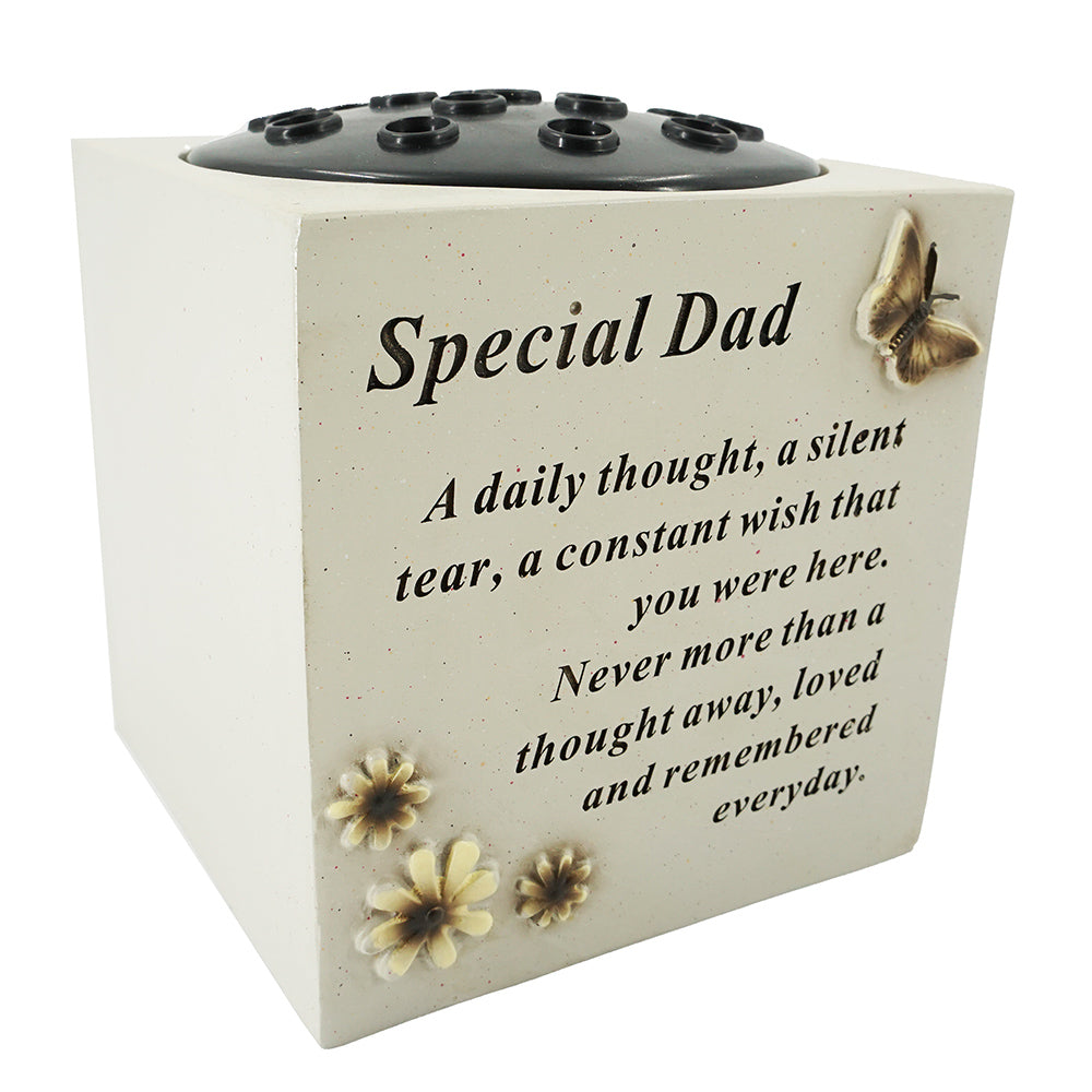 Special Dad Butterfly & Flower Vase