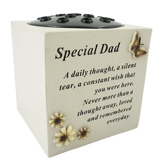 Special Dad Butterfly & Flower Vase