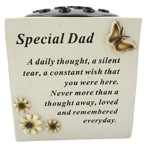 Special Dad Butterfly & Flower Vase