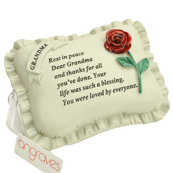 Special Grandma With Rose Pillow Graveside Ornament