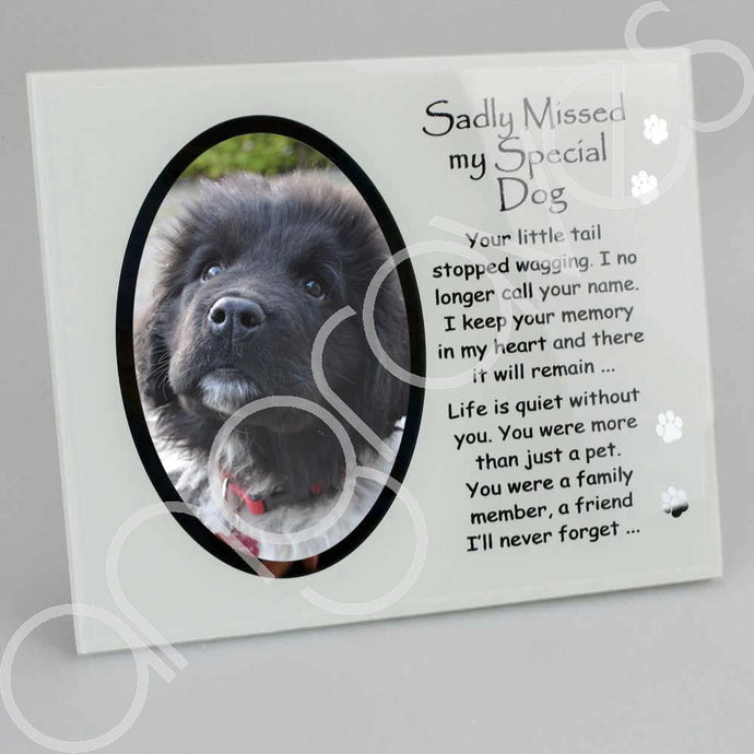 Sadly Missed My Special Dog Pet Photo Frame (4 x 6 inch) - Angraves Memorials