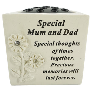 Special Mum and Dad Diamante Flower Vase