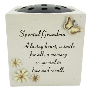 Special Grandma Butterfly & Flower Vase