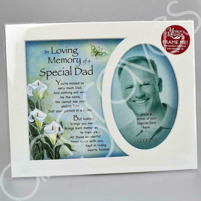 In Loving Memory of a Special Dad Memorial Photo Frame Mount - Angraves Memorials