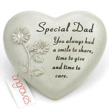Load image into Gallery viewer, Special Dad Flower Diamante Heart Memorial Ornament