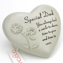 Load image into Gallery viewer, Special Dad Flower Diamante Heart Memorial Ornament