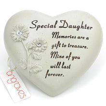 Load image into Gallery viewer, Special Daughter Flower Diamante Heart Memorial Ornament