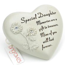 Load image into Gallery viewer, Special Daughter Flower Diamante Heart Memorial Ornament