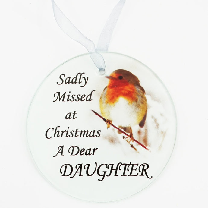 Daughter Christmas Robin Memorial Tree Hanging Decoration