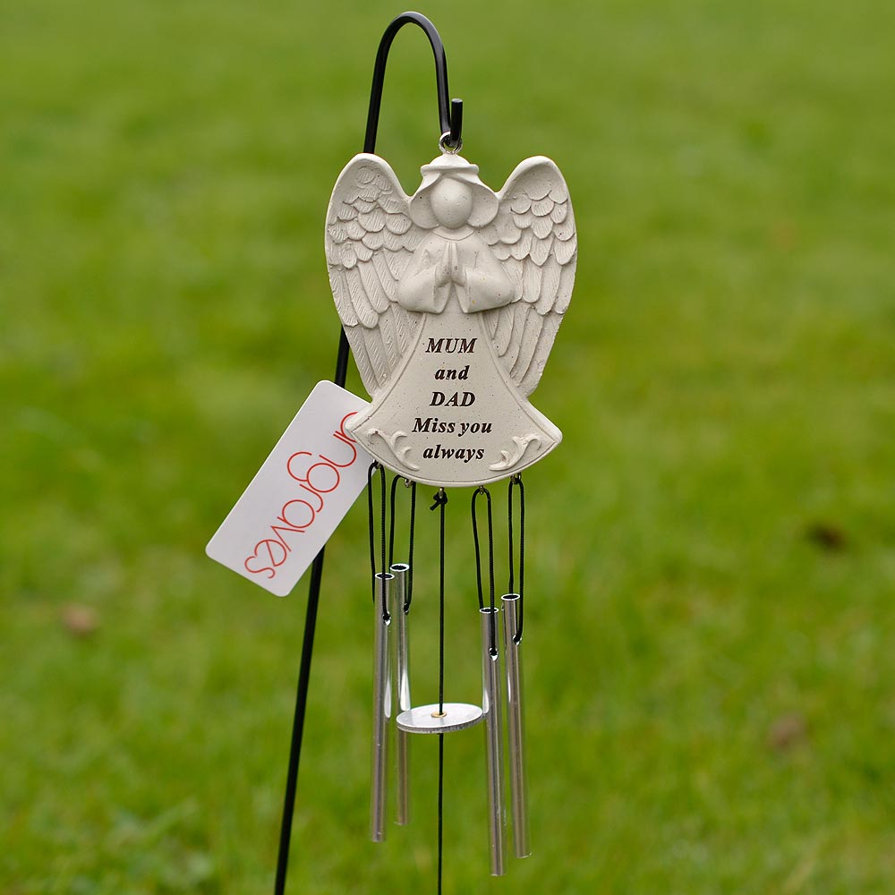 Mum and Dad Guardian Angel Miss You Always Wind Chime - Angraves Memorials