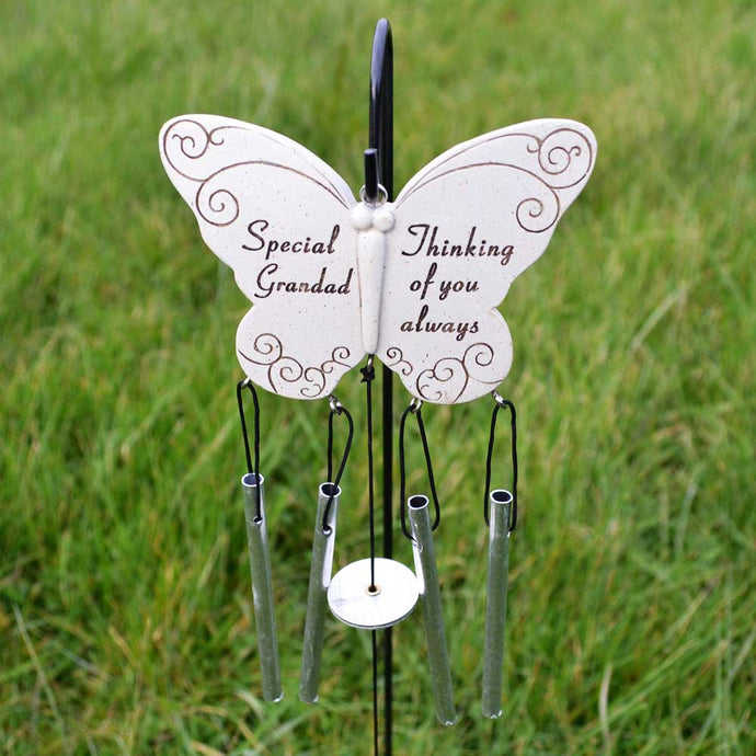Special Grandad Thinking Of You Always Butterfly Wind Chime - Angraves Memorials