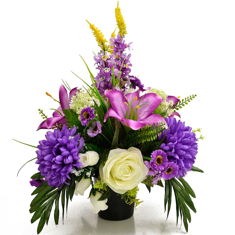 Edie Purple Chrysanthemum Artificial Flower Arrangement