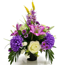 Load image into Gallery viewer, Edie Purple Chrysanthemum Artificial Flower Arrangement