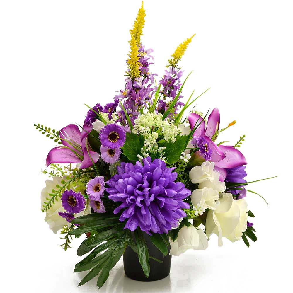 Edie Purple Chrysanthemum Artificial Flower Arrangement