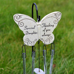 Special Daughter Thinking of you Always Butterfly Wind Chime - Angraves Memorials