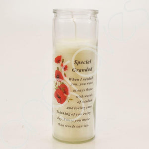 Special Grandad Thinking of You Every Day Real Wax Memorial Candle - Angraves Memorials