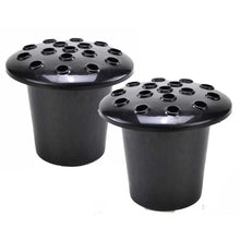 Load image into Gallery viewer, Set of 2 Black Memorial Headstone Grave Vases &amp; Lids