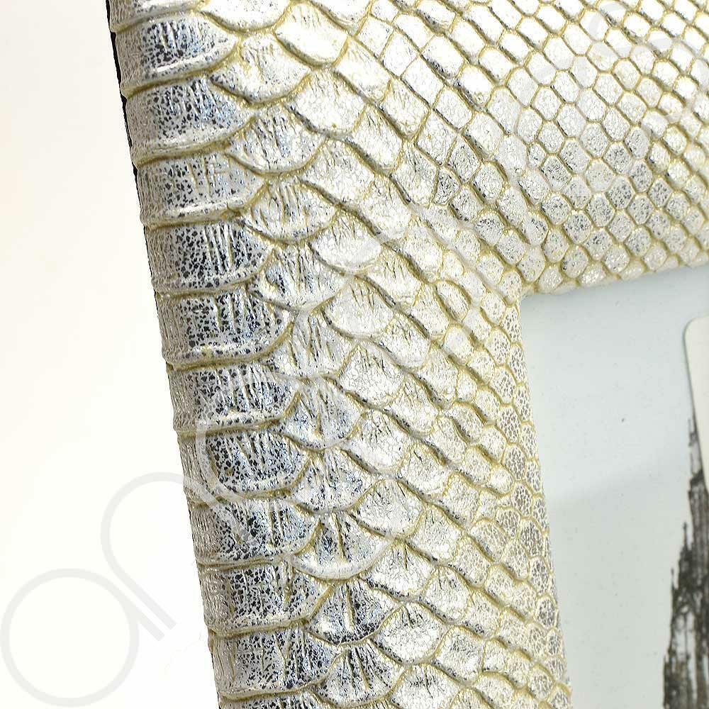 Silver Faux Textured Snake Skin Photo Frame (5 x 7 Inch) - Angraves Memorials