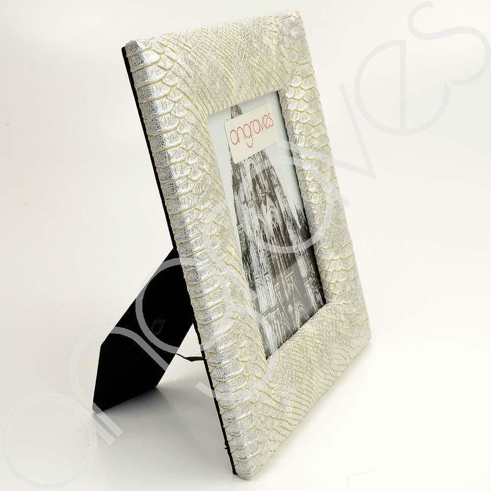 Silver Faux Textured Snake Skin Photo Frame (5 x 7 Inch) - Angraves Memorials