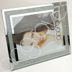 Silver Glitter Sparkle Diamond Crush Photo Frame (8 x 10 Inch) - Angraves Memorials