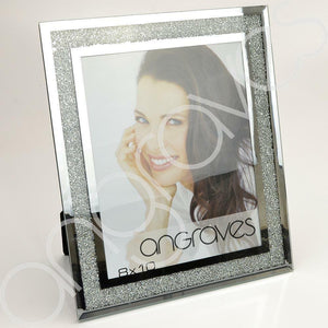 Silver Glitter Sparkle Diamond Crush Photo Frame (8 x 10 Inch) - Angraves Memorials