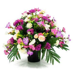 Valerie Colourful Carnations Artificial Flower Memorial Arrangement