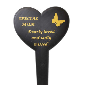 Special Mum Memorial Heart Remembrance Verse Ground Stake