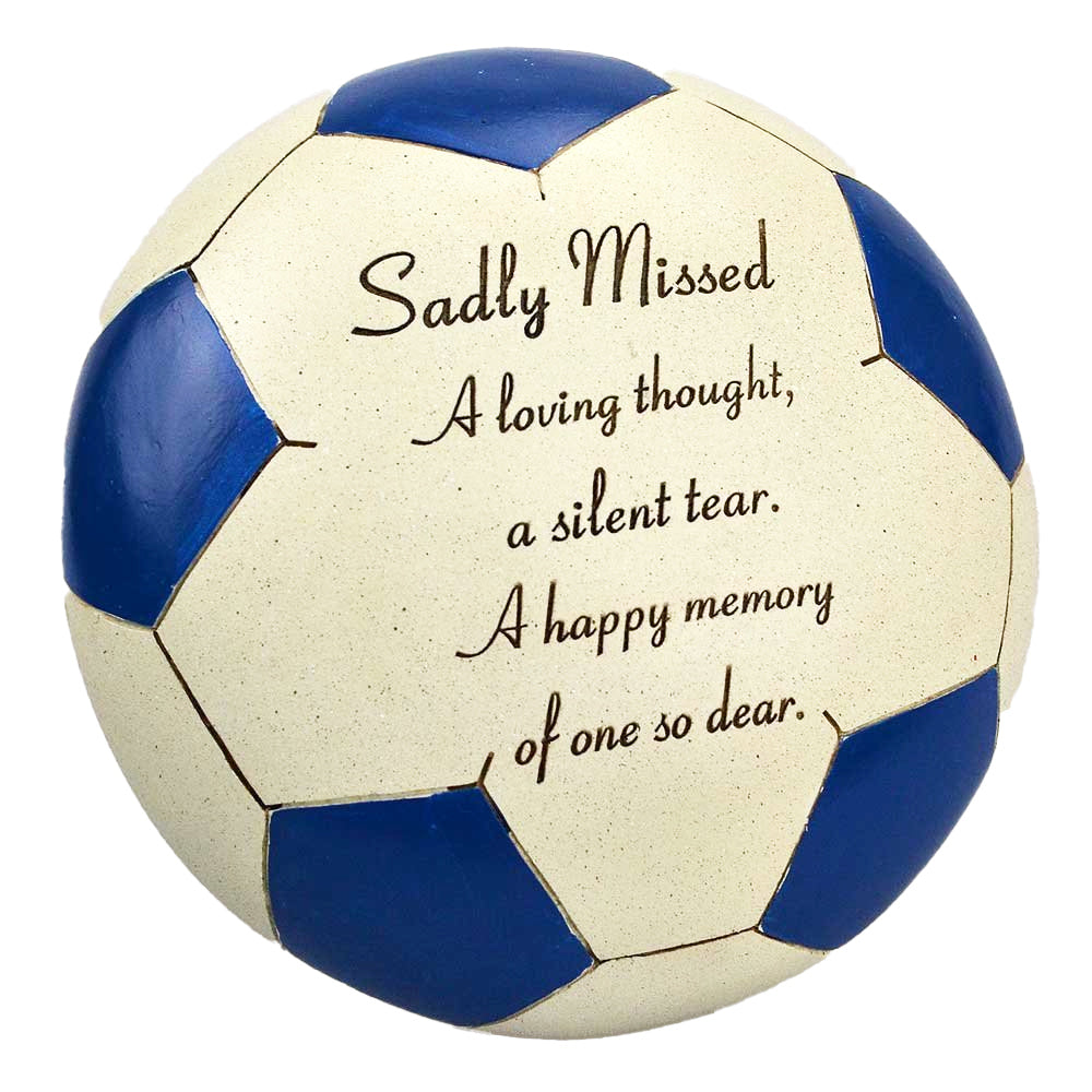 Sadly Missed Blue Football Memorial Ornament