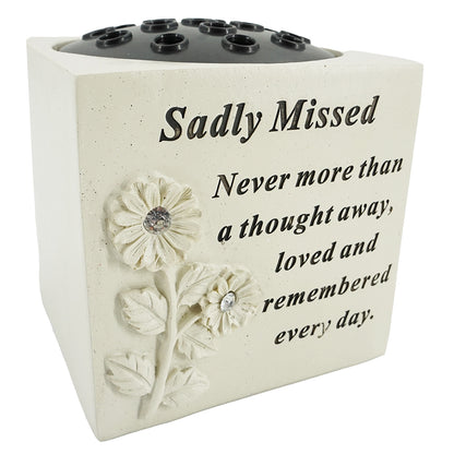 Sadly Missed Diamante Flower Vase