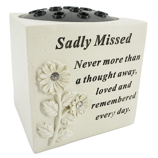 Sadly Missed Diamante Flower Vase