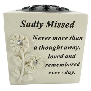 Sadly Missed Diamante Flower Vase