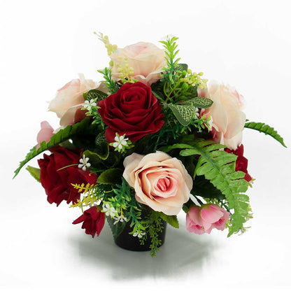 Tori Red & Pink Roses Artificial Flower Arrangement