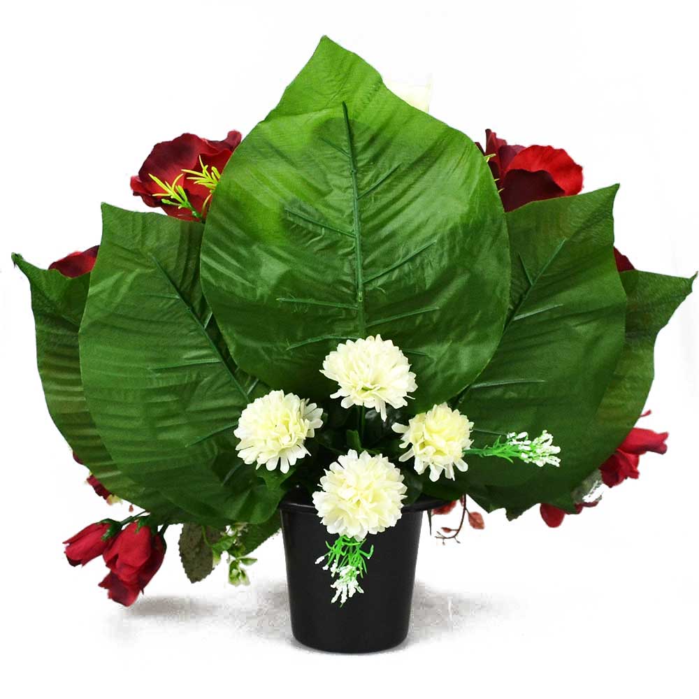 Nor Red Green Rose Artificial Flower Memorial Arrangement