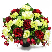 Load image into Gallery viewer, Nor Red Green Rose Artificial Flower Memorial Arrangement