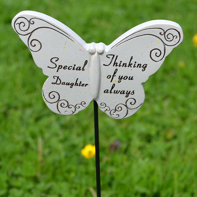 Thinking of you Always Special Daughter Butterfly Memorial Remembrance Stick