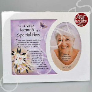 In Loving Memory of a Special Nan Memorial Photo Frame Mount - Angraves Memorials