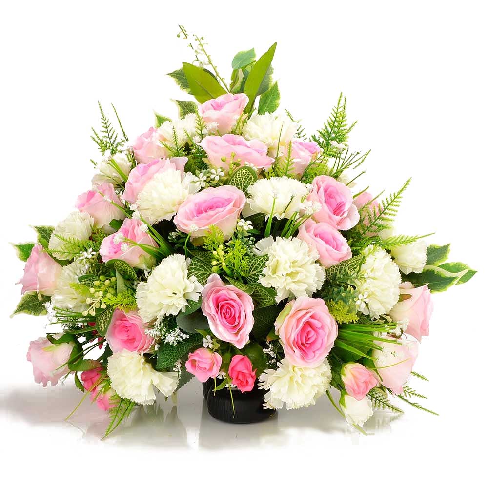 Indra Rose & Chrysanthemum Artificial Memorial Flower Arrangement