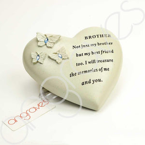 Special Brother Heart Butterfly Blue Gemstone Ornament - Angraves Memorials