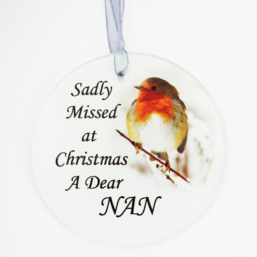 Nan Christmas Robin Memorial Tree Hanging Decoration