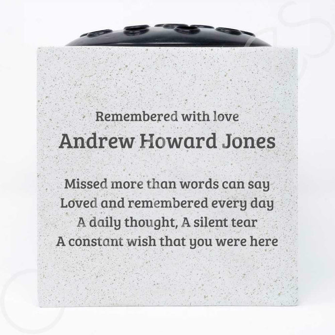 Personalised Engraved Missed More than Words Can Say Graveside Memorial Flower Vase