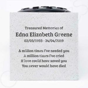 Personalised A Million Times Customised Memorial Graveside Flower Rose Bowl Vase