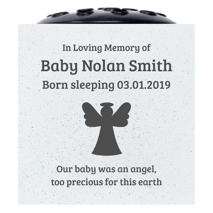 Personalised Engraved Baby Precious Angel Grave Memorial Flower Pot Vase