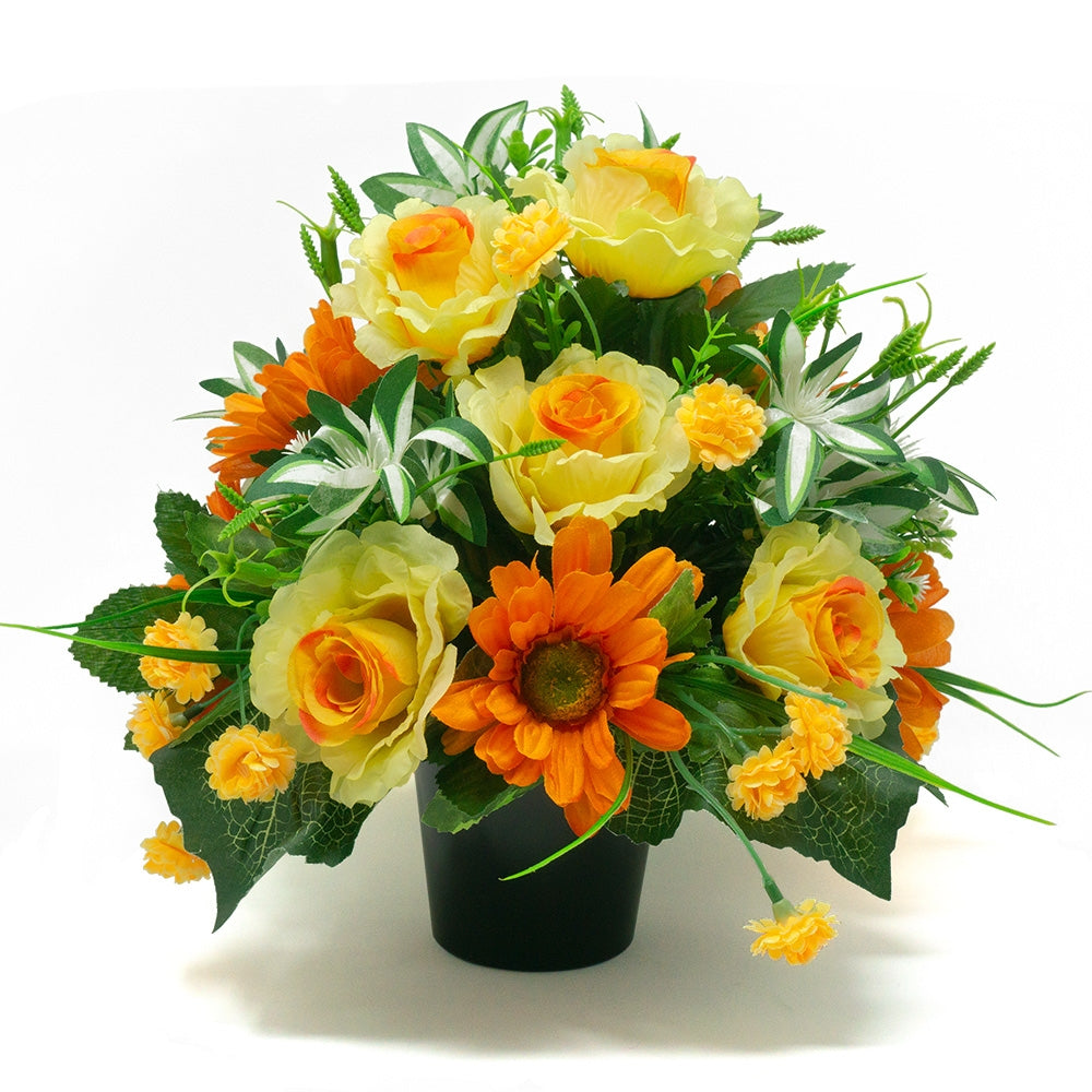 Noa Summer Yellow Roses Artificial Flower Arrangement