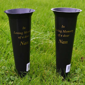 Set of 2 Nan In Loving Memory Spiked Memorial Grave Flower Vases