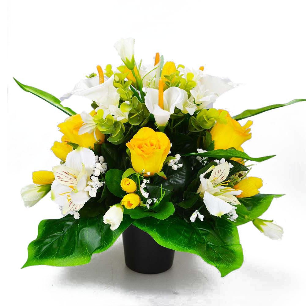 Carla Calla Lily & Orchid Rose Artificial Flower Arrangement
