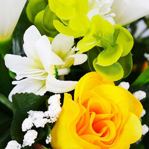 Carla Calla Lily & Orchid Rose Artificial Flower Arrangement
