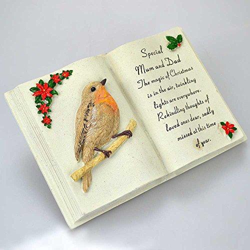Special Mum & Dad Christmas Robin Memorial Book