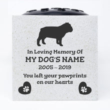 Load image into Gallery viewer, Bulldog Personalised Pet Dog Graveside Memorial Flower Vase