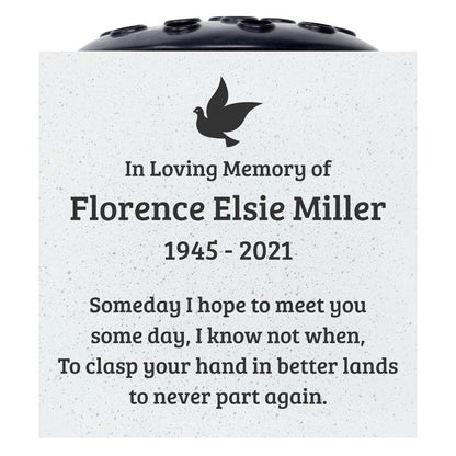 Personalised Dove of Peace Graveside Memorial Flower Vase